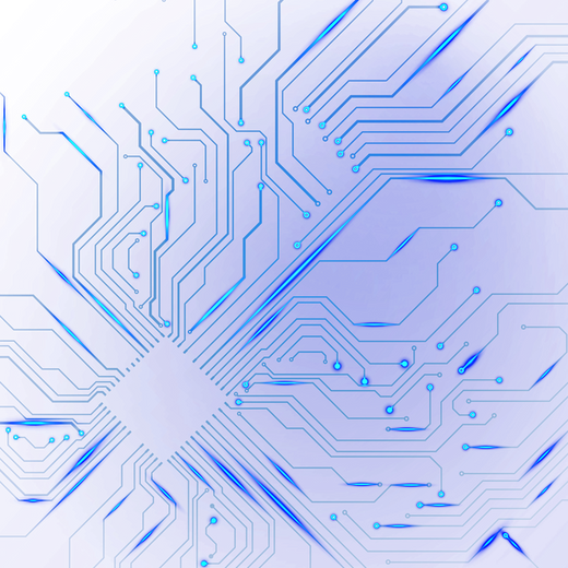 2d illustration Abstract futuristic electronic circuit technology background