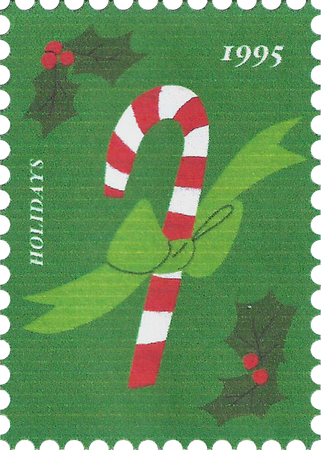 Collage Christmas Candy Cane Stamp