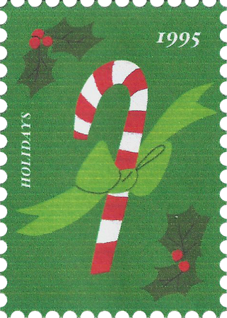 Collage Christmas Candy Cane Stamp